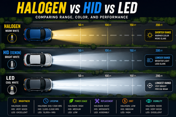 Halogen vs. HID vs. LED Headlights: What's the Difference?