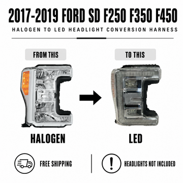 Adaptateur de conversion halogène-LED de phare pour Ford SD F250 F350 F450 2017-2019