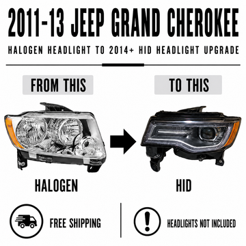 2011 2012 2013 Jeep Grand Cherokee Halogen to 2014+ HID Headlight Conversion Kit