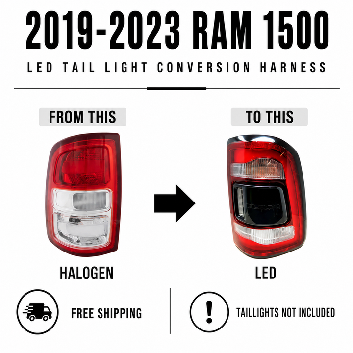 2019-2023 Ram 1500 Tail Light Adapter Halogen to LED PNP