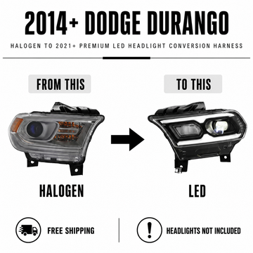 Dodge Durango 2014+ Base To 2021+ Premium LED Headlight Conversion Cables Adapter