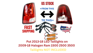 Dodge Ram 2009-2018 PNP 1500 2500 3500 Tail Light Halogen to LED Conversion
