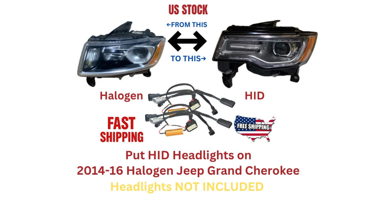 2014-2016 Jeep Grand Cherokee Halogen to HID Headlight Conversion Cable PNP
