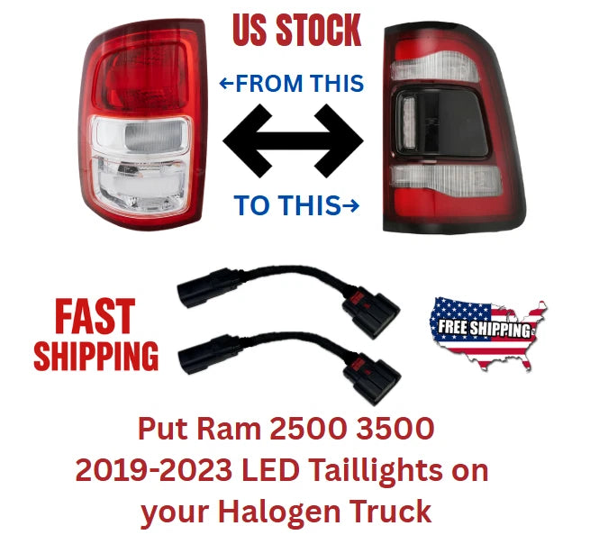 2019-2023 Ram 2500 3500 Taillight Conversion Harness Halogen to LED