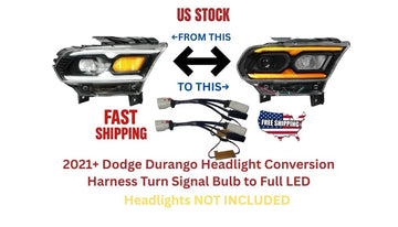 2021+ Dodge Durango Headlight Conversion Harness Turn Signal Bulb to Full LED