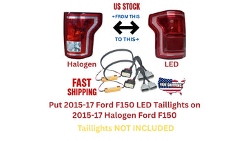 2015-2017 Ford F150 PNP Tail Light Conversion Harness Adapter Halogen to LED