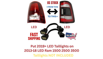 Dodge Ram 2013-2018 PNP 1500 2500 3500 Tail Light LED to 2019+ LED Conversion