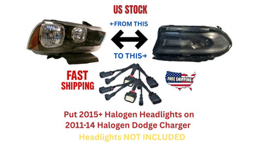 2011-2014 Dodge Charger To 2015-2022 Headlight Adapter Halogen To Halogen PNP